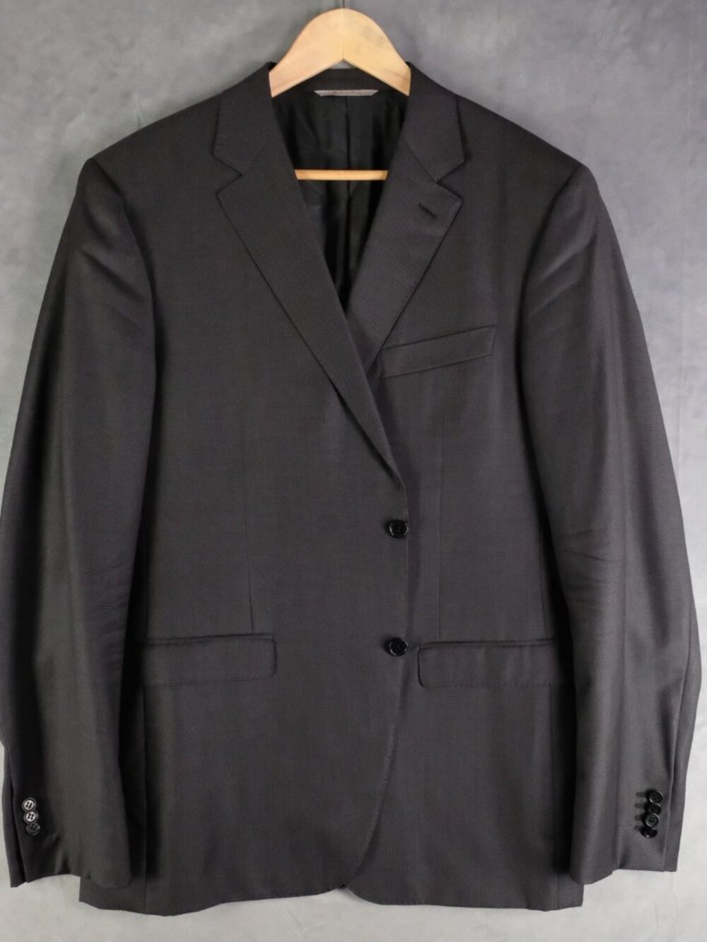 Canali Blazer Mens 44R Black Two Button Vented Wool Water Resistant Modern 1934